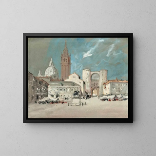 Place des Seigneurs à Padoue - Hercules Brabazon Brabazon — framed artwork on a wall