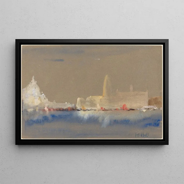 La Salute et le Palais des Doges depuis le Bassin de Saint-Marc - Hercules Brabazon Brabazon — framed artwork on a wall