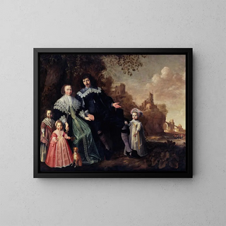 Family Group Painting - Herman Doncker — framed artwork on a wall