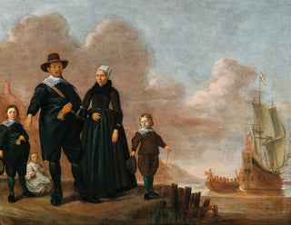 Portrait of a family known as Dirk Janssen Bol and his wife Marritge Claesdr with their children - Herman Doncker — artwork view
