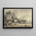 View of the beach with boats and fishermen - Herman Frederik Carel Ten Kate — framed artwork on a wall