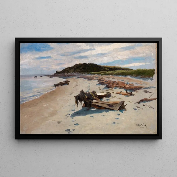 Cape Cod Beach Scene - Herman Hartwich — framed artwork on a wall
