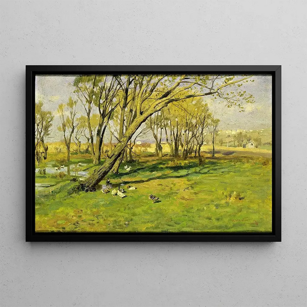 Hackensack New Jersey Fishermen's Pond - Herman Hartwich — framed artwork on a wall