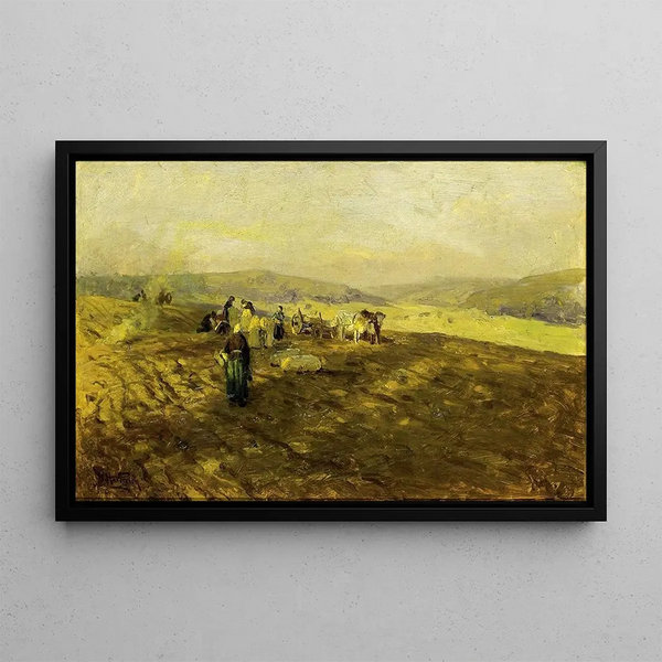 The potato gleaners - Herman Hartwich — framed artwork on a wall