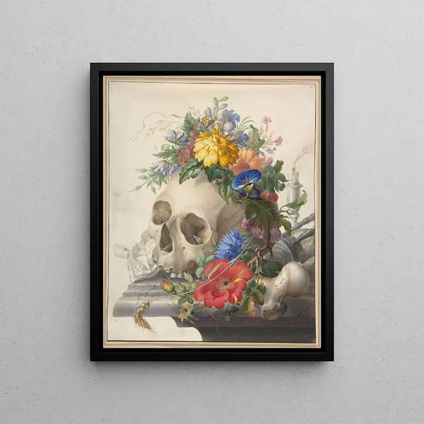 Vanitas still life painting - Herman Henstenburgh — framed artwork on a wall