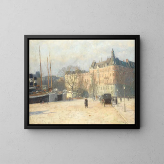 Spring Walk Painting at Nybroplan - Herman Lindqvist — framed artwork on a wall