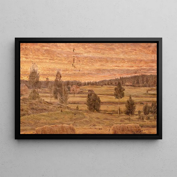 Evening Landscape - Herman Norrman — framed artwork on a wall