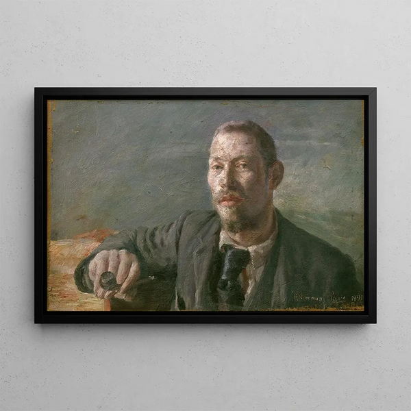 Self-portrait Painting - Herman Norrman — framed artwork on a wall