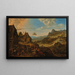 Rhine landscape with a village festival - Herman Saftleven — framed artwork on a wall