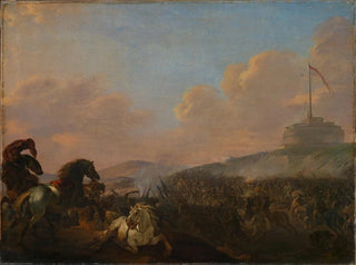 Battle at the Gates of Rome with View of Castel Sant'Angelo - Herman van Lin — artwork view