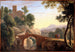 Italian landscape painting with bridge - Herman van Swanevelt — artwork view