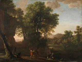 Landscape Painting with the Baptism of the Eunuch - Herman van Swanevelt — artwork view