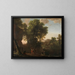 Landscape Painting with the Baptism of the Eunuch - Herman van Swanevelt — framed artwork on a wall
