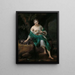 A woman with a dog - Herman van der Mijn — framed artwork on a wall
