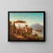 Northern Italy landscape painting, probably Lake Como - Hermann August Krüger — framed artwork on a wall