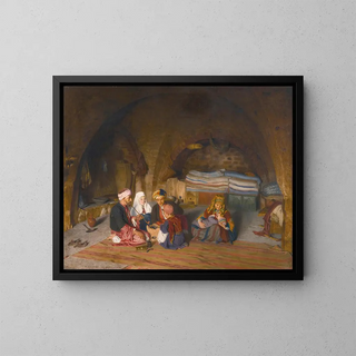 a Family in Bethlehem - Hermann Behmer — framed artwork on a wall