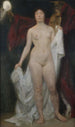 Female Nude Painting with Death as an Allegory of Vanity - Hermann Behrens — artwork view
