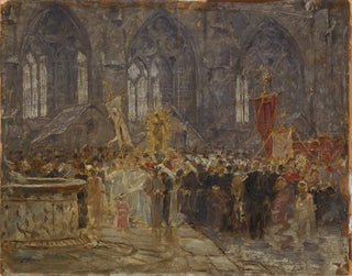 Procession devant une église - Hermann Braun — artwork view