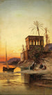 Resting near the Nile with the Trajan Kiosk in the background - Hermann David Salomon Corrodi — artwork view