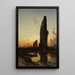 Sunset over the ruins - Hermann David Salomon Corrodi — framed artwork on a wall