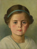 Portrait of a girl with a blue-green ribbon in her hair - Hermann Eder — artwork view