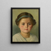 Portrait of a girl with a blue-green ribbon in her hair - Hermann Eder — framed artwork on a wall