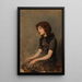 A Young Girl Sitting - Hermann Giesel — framed artwork on a wall