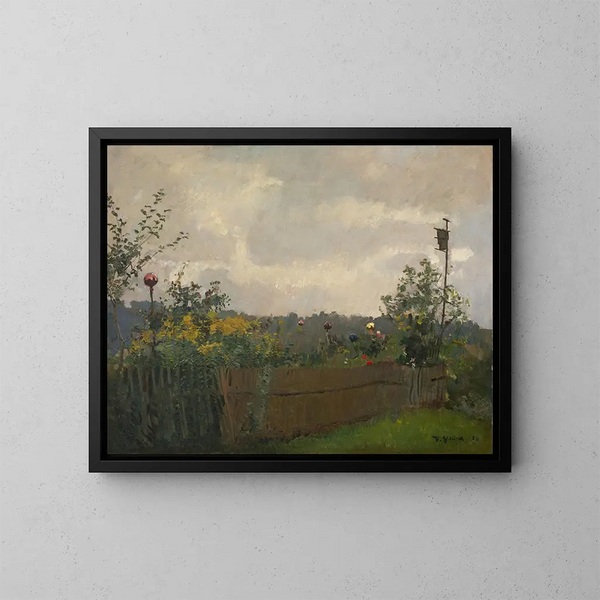 Garden of peasants at Chiemsee - Hermann Groeber — framed artwork on a wall