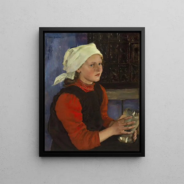 Bavarian Peasant Painting - Hermann Groeber — framed artwork on a wall