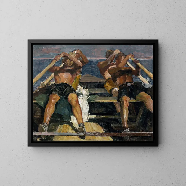 Les rameurs - Hermann Groeber — framed artwork on a wall