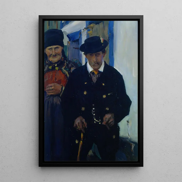 Sunday afternoon, Dachau couple - Hermann Groeber — framed artwork on a wall