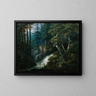 La cascade de l'Ilse sur le Brocken dans le Harz - Hermann Josef Neefe — framed artwork on a wall