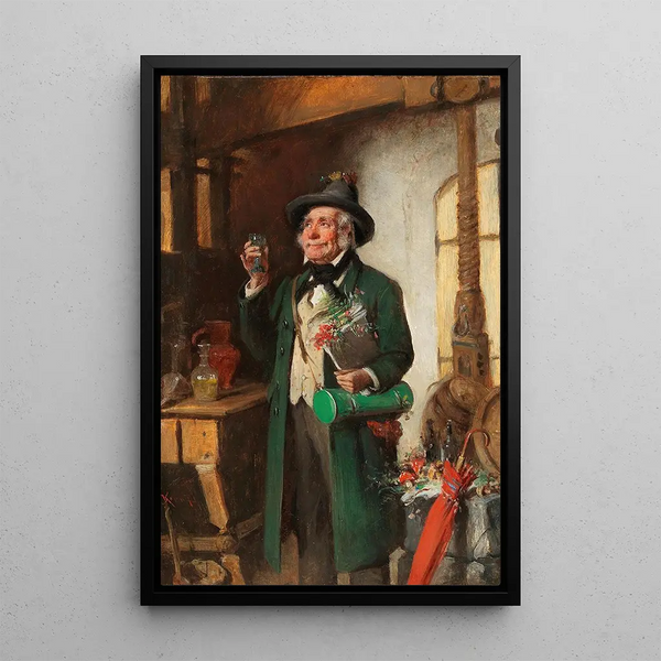 The Botanist Satisfied - Hermann Kern — framed artwork on a wall
