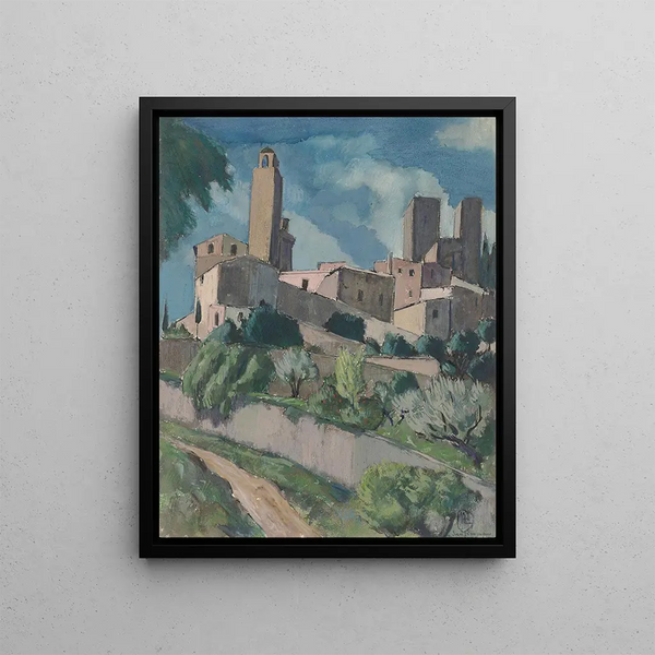 San Gimignano Painting - Hermann Lismann — framed artwork on a wall