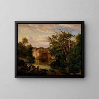 Landscape of the Hill Region - Hermann Lungkwitz — framed artwork on a wall