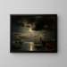 A Moonlit Port - Hermann Ottomar Herzog — framed artwork on a wall