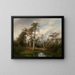 Deer in the Marsh of Gulph - Hermann Ottomar Herzog — framed artwork on a wall