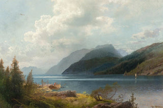 Mountain Lake, Sagne Fjord, Norway - Hermann Ottomar Herzog — artwork view