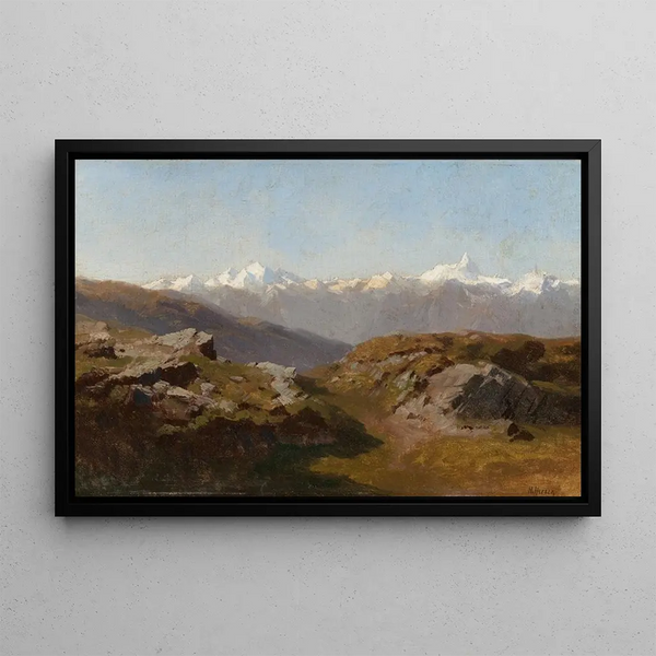 Snowy Pictures Painting - Hermann Ottomar Herzog — framed artwork on a wall