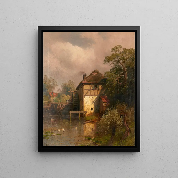 The Mill - Hermann Ottomar Herzog — framed artwork on a wall