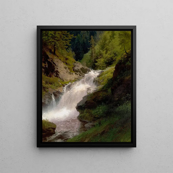 Waterfalls of Winona - Hermann Ottomar Herzog — framed artwork on a wall