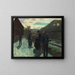 Stuttgart West Station at dusk - Hermann Pleuer — framed artwork on a wall