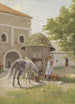 Girl with horse at the fountain - Hermann Reisz — artwork view