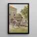 Girl with horse at the fountain - Hermann Reisz — framed artwork on a wall