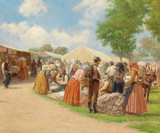 Vegetable Market Painting - Hermann Reisz — artwork view
