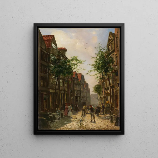 Altstadtgasse Hambourg - Hermann Rieck — framed artwork on a wall