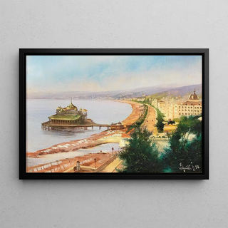View of the Promenade des Anglais in Nice - Hermann Schmidt — framed artwork on a wall