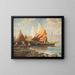 Fishermen Italians on the Beach - Hermann Schmidtmann — framed artwork on a wall