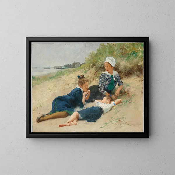 A summer day in the dunes - Hermann Seeger — framed artwork on a wall