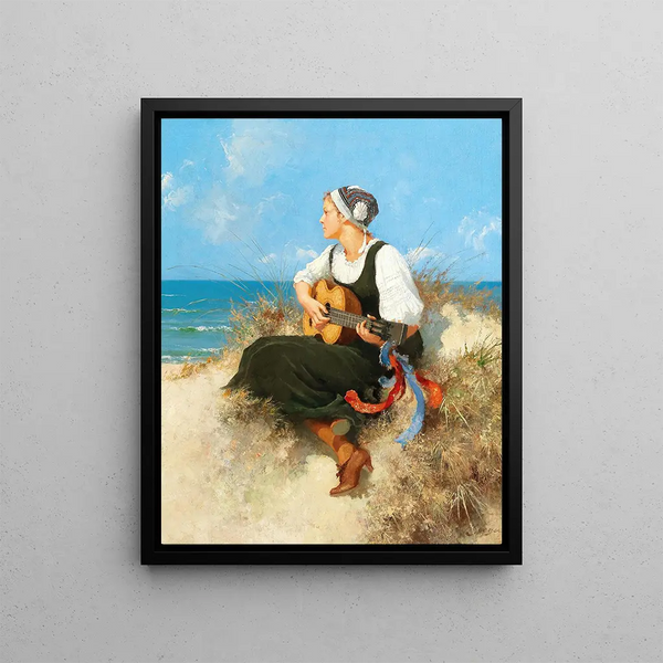 On the Baltic Sea beach - Hermann Seeger — framed artwork on a wall
